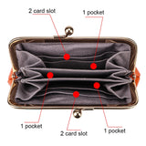Royal Bagger Short Coin Purse for Women Genuine Cow Leather Vintage Kiss Lock Wallet Simple Card Holder Change Pouch 1495